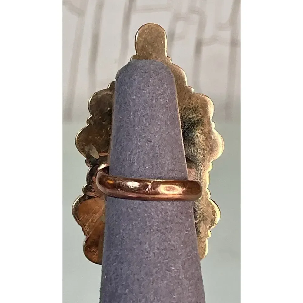 Southwestern Purple Sea Sediment Jasper Full Finger Cluster Ring Oxidized Copper